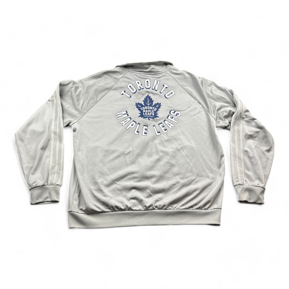 Toronto Maple Leaves Jacket Adult LARGE Gray Adidas Zip Up Hockey NHL Canada - Picture 1 of 10